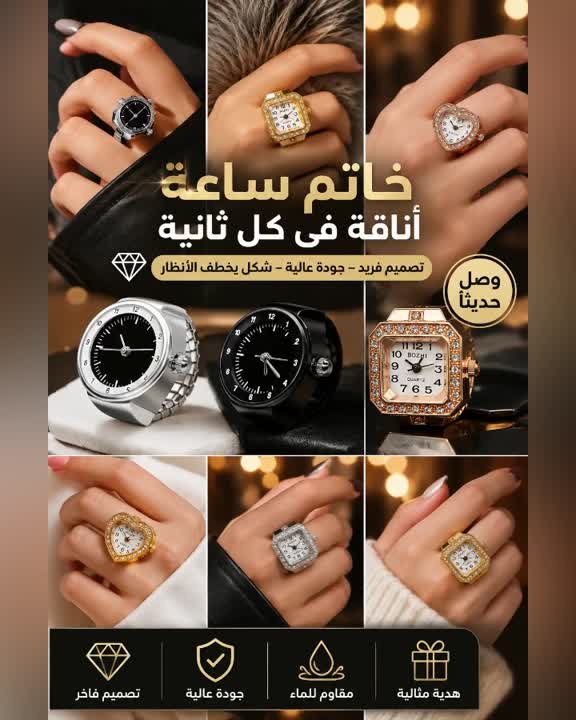 خاتم ساعة تريند 2026 بالجملة - جودة عالية وألوان متنوعة